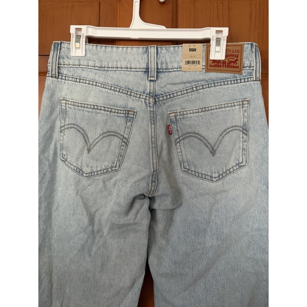 Women's Levi's Superlow Loose Straight Leg Jeans Light Blue Wash 28 X 32 NWT - Picture 11 of 13